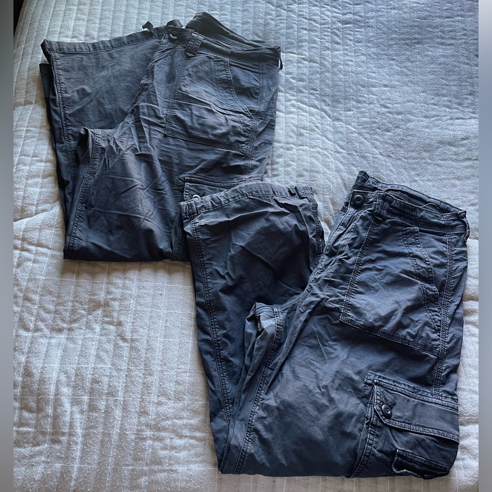 2 American Eagle Black cargo pants size 12 short